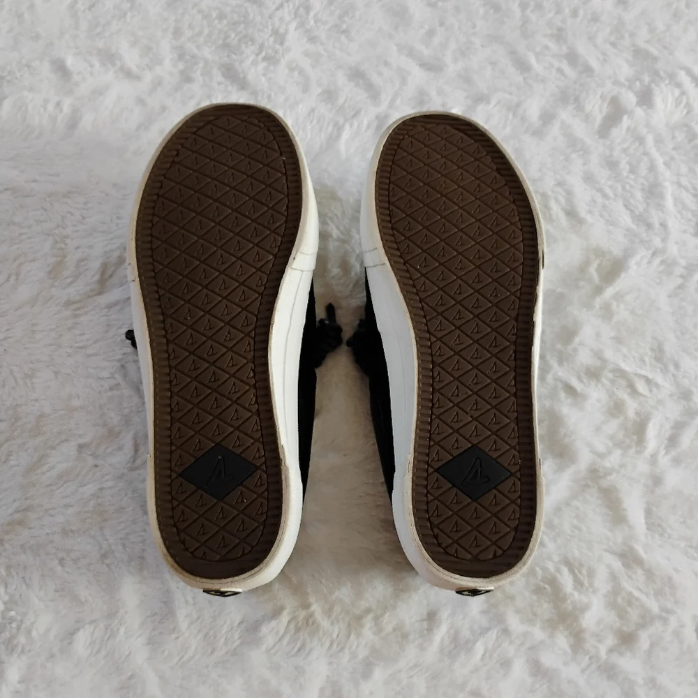 Sperry Top Sider Black Leather Sneakers